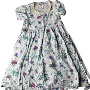Vintage 90s Little Girls Floral Dress Size 8 SWAT Church Formal